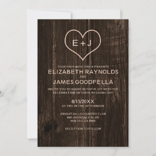 Convites para Casamento de Madeira do País