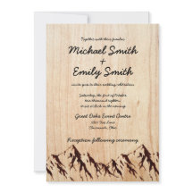 Convites Para Casamento De Madeira E Montanhas Rus