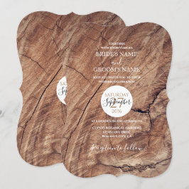 Convites para Casamento de Madeira Rústica