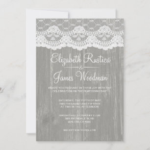 Convites para Casamento de Madeira Rústica e Cinz