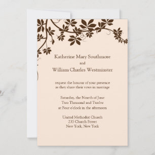 Convites Para Casamento De Marrom E De Marfim