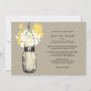 Convites para Casamento de Mason Jar e Wildflower