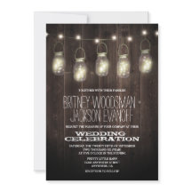 Convites para Casamento de Mason Jar, Rustic Barn 