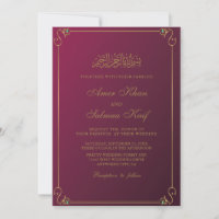 Convites para casamento de muçulmanos vermelhos