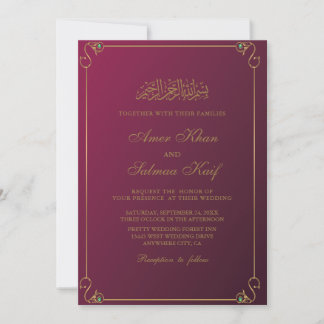 Convites para casamento de muçulmanos vermelhos