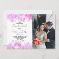 Convites para Casamento de Neve Rosa com Fotografi