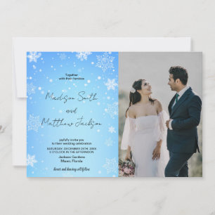 Convites para Casamento de Neves Azul com foto