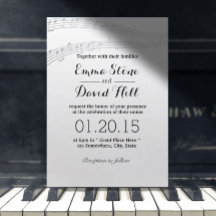 Convites para Casamento de Notas de Música Simples