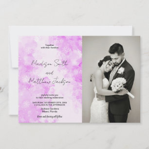 Convites para Casamento de Nuvens de Neves Rosa co