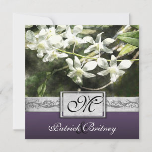 Convites para Casamento de Orquídeas Brancas e Ro