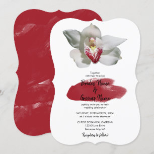 Convites para Casamento de Orquídeas Brancas Eleg