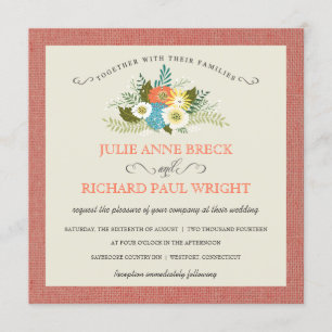 Convites para Casamento de País Rustic Burlap