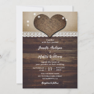 Convites para Casamento de País Rústico