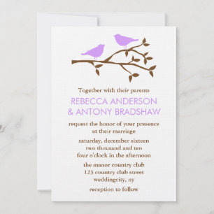 Convites para Casamento de Pássaros de Amor