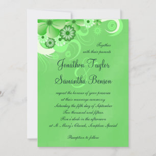 Convites para Casamento de Pastel Verde Escuro 5x7