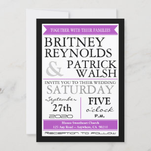 Convites para Casamento de Pavões Roxos