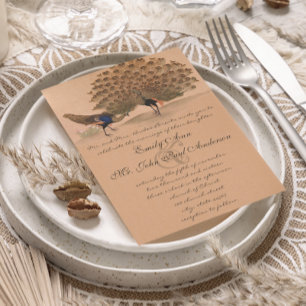 Convites para Casamento de Peacock Coral Peachy