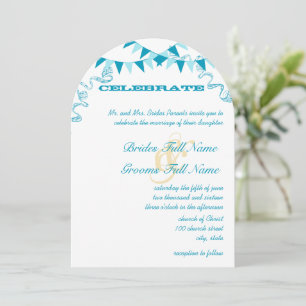 Convites para Casamento de Península Azul Aqua