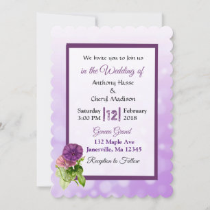 Convites para Casamento de Petunias com Striping R