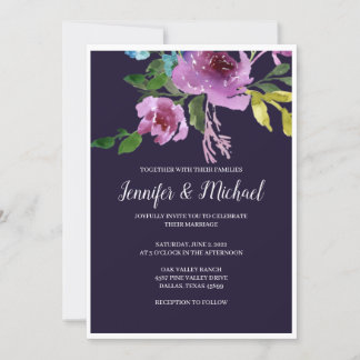 Convites para Casamento de Plum de Marinho