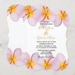 Convites para Casamento de Plumeria Rosa Frangipan