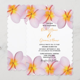 Convites para Casamento de Plumeria Rosa Frangipan
