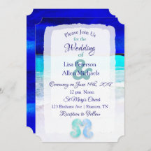 Convites para Casamento de Praia Azul