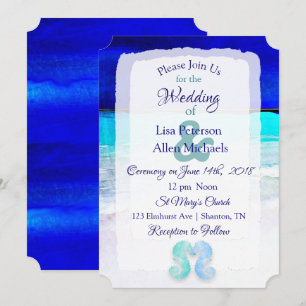 Convites para Casamento de Praia Azul