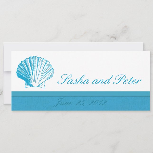 Convites para Casamento de Praia de Ocean Blue She (Frente)