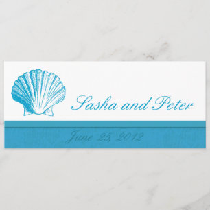 Convites para Casamento de Praia de Shell Azul Oce