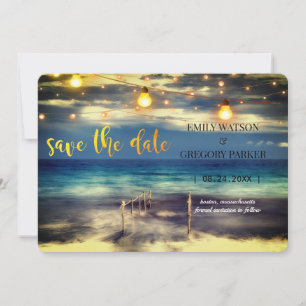 Convites para Casamento de Praia no Oceano Azul de
