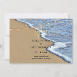 Convites para Casamento de Praia no Oceano Azul de