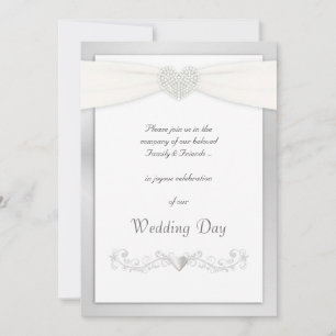 Convites para Casamento de Prata e Branco