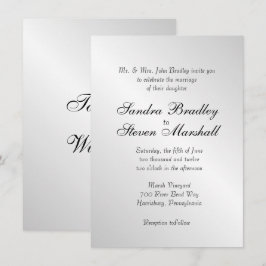 Convites para Casamento de Prata Elegante