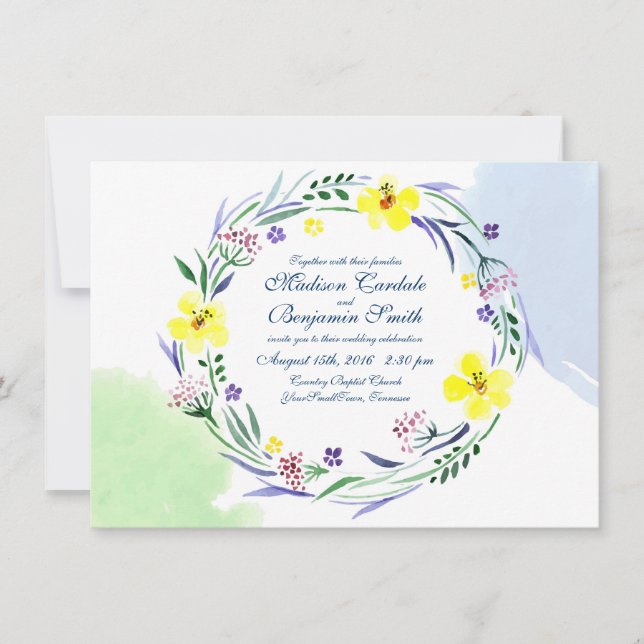 Convites para Casamento de Primavera de Jardim de  (Frente)
