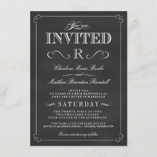 Convites para Casamento de Quadros de Chalkboard R