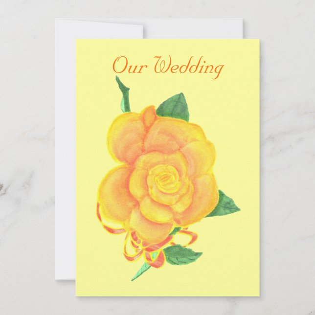 Convites para Casamento de Rosa Laranja Personaliz (Frente)