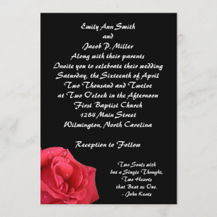 Convites para Casamento de Rosas vermelhas Elegant