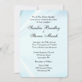 Convites para Casamento de Satin Azul Bebê 5" x 7"