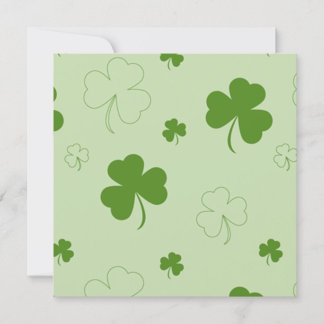 convites para casamento de shamrock clover Folha (Frente)