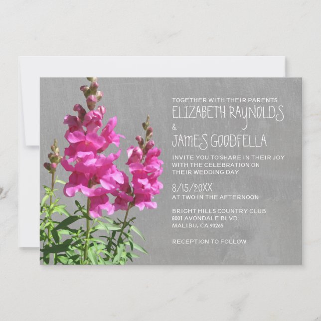 Convites para Casamento de Snapdragon (Frente)
