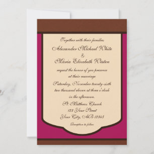 Convites para Casamento de Sweet Mocha e Fuchsia