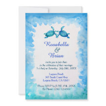 Convites para Casamento de Tartarugas do Mar - Azu
