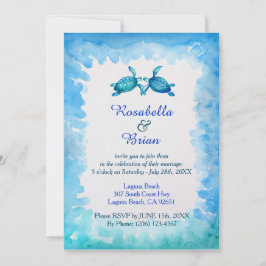 Convites para Casamento de Tartarugas do Mar - Azu