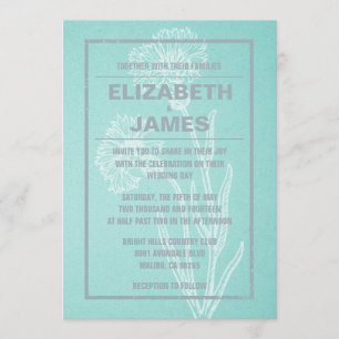 Convites Para Casamento De Teal E Prata De Vintage