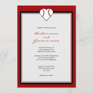 Convites para Casamento de Tema de Basebol