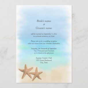 Convites para Casamento de Tema de Praia Somente R
