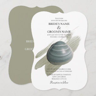 Convites para Casamento de Traço Clam Watercolor