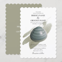 Convites para Casamento de Traço Clam Watercolor