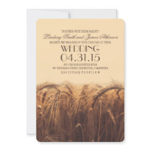 convites para casamento de trigo rústico elegante